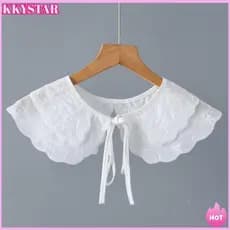 Colar Falso KKXYSTAR , Gola Falsa Destacável De Algodão DIY , Meia Camisa De Lapela Feminina E Meninas