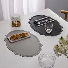Tapete De Mesa De Couro PU Retro Em Relevo À Prova D'água Placemat De Cozinha Isolamento Tapetes Decoração De Casa
