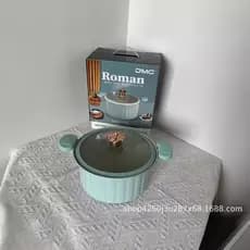 Panela romana de micro-pressão para uso doméstico, panela de pressão multifuncional com duas alças, panela antiaderente