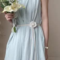 nanami1 Corda De Cintura Floral Boêmia Para Mulheres Cinto Branco Com Pequeno Estilo Encantador Vestido De Alta Qualidad