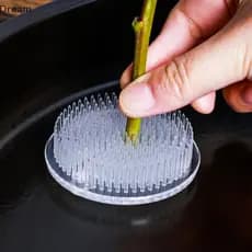 < Dream > Redondo Ikebana Kenzan Flor Sapo Ventosa Plástico Arranjo Ferramenta Arte Fixa Base De Borracha Titular Decora