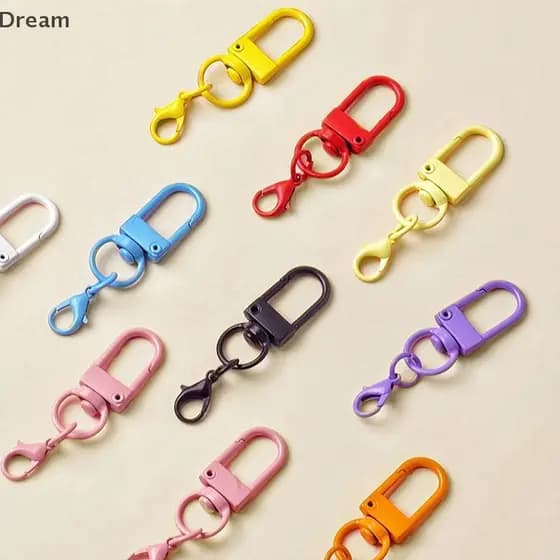 < Dream > 10/50 Pçs Colorido Mosquetão Fecho Chaveiro Rotativo Chaveiros Para DIY Sacos Pingentes Acessórios Atacado À V