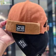 Boné De Marinheiro HNANC , Gorros De Veludo Retrô , Chapéu Casual Ajustável Sem Aba Unissex