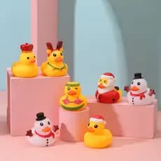 Natal Pequeno Pato Amarelo Chá De Bebê Brinquedo Enfeites De Carro Patos De Borracha Brinquedos De Água