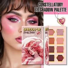s.f.r Paleta de Sombras para os Olhos Estilo Pintura a Óleo Vintage com Tema do Zodíaco Câncer, 8 Cores, Vermelho-Marrom