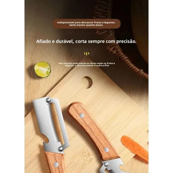 Descascador multifuncional de aço inoxidável, raspador de frutas e vegetais específico para cozinha, faca para cana-de-a