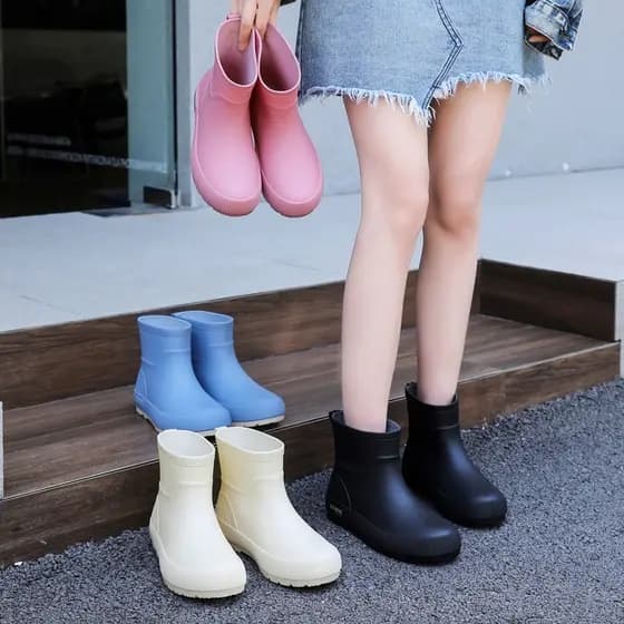 Botas de chuva modernas estilo britânico, botas para atividades ao ar livre, botas de chuva femininas elegantes, botas d
