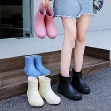 Botas de chuva modernas estilo britânico, botas para atividades ao ar livre, botas de chuva femininas elegantes, botas d