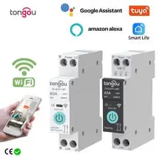 Interruptor Inteligente Tuya WiFi, Disjuntor com Controle Remoto por Telefone Móvel para Inteligente KC5E