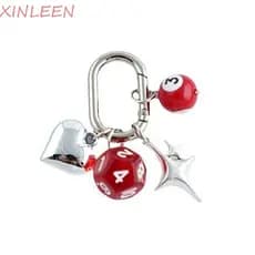 Chaveiro De Piscina De Bilhar XINLEEN , Mini Chaveiros Irregulares Da Moda , Cubo De 12 Lados Ins