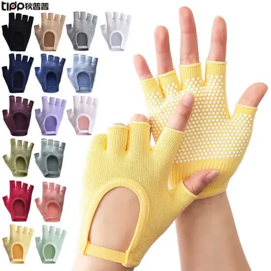 [Oferta Quente] Luvas Femininas Sem Dedos, Sem Costas, Luvas de Yoga Aérea Sem Cinco Dedos, Antiderrapantes, Suprimentos
