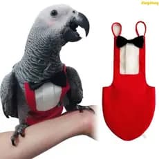 Pet11 Papagaio Fralda Pássaro Vôo Terno Sólido Vermelho Roupas Gravata Borboleta Para Lovebird Conure