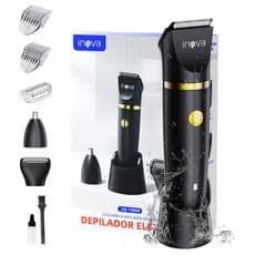 Inova 3 Em 1 Aparador de pelos Masculino Máquina de cortar cabelo com À Prova D'Água e Base para Áreas Íntimas e Axilas