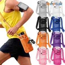 Capa Para Garrafa De Água Esportiva Leve Dobrável-Bolsa Portátil Acampamento Ao Ar Livre Celular Com Alça