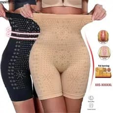 Modelador Feminino Plus Size Cintura Alta Controle de Barriga Sem Costura Pós-Parto XQ2S
