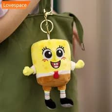 LS-STORE 13CM Bob Esponja Brinquedo De Pelúcia Pingente Boneca Macio Aniversário Das Crianças Decoração De Natal Adereço