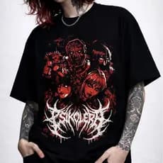 Camiseta Hexatombe Psikolera Banda RPG Ordem Paranormal Cellbit Camisa 100% Algodão Unissex Costura Reforçada Sigilo