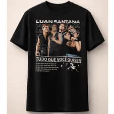 Camiseta Feminina Estampada T-Shirt Fio 30.1 Unissex 100% Algodão Graphic Luan Santana Luanetes Fan Clube Camisa Blusa