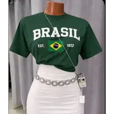 Camiseta Estampada do Brasil Tshirt Blusa Minimalista Tecido Premium Unisexx Camiseta Copa 2026 Envio Rapido