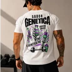 Camiseta Masculina SABOR GENÉTICA camisa Academia 100% Algodão Fio 30.1 Blusa Estampada Envio Rápido