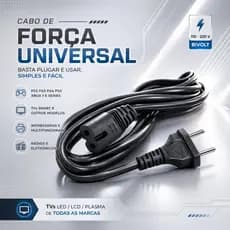 Cabo De Força Bipolar 2 Pinos Cabo 1,5m Tv Monitor Ps4 Radio