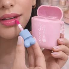 Gloss Lip Oil 2 em 1 com Glitter  Amor Anjo | Maquiagem com Case Fone de Ouvido