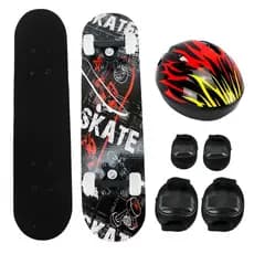 Skate Infantil Radical Várias Estampas Segurança Capacete Joelheiras Cotoveleiras Menino e Menina BH