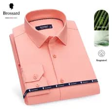 Camisa Social Masculina Fibra de Bambu Slim - Seco Não Pegajoso Natural Respirável Anti-bacteriano