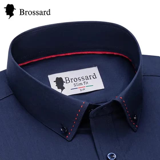 Camisa Social Masculina Slim Fit Premium - Brossard Série Platina, Manga Longa - Casual e Trabalho