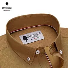 Camisa Social Masculina Brossard Série Platina, Moda Slim Fit,Respirável Para o Clima do Brasil