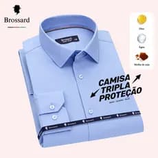 Camisa Social Masculina Slim com Tecido Impermeável de Fibra de Bambu Importada, Fresca e Respiráve