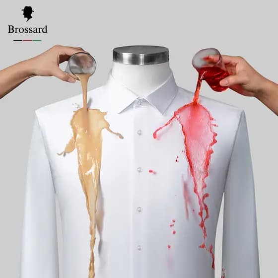 Camisa Social Masculina Slim Manga Longa Estilosa - Tecido Não Amassa com Elastano e Impermeável