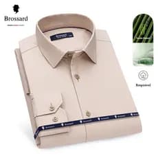 Camisa Social Masculina Fibra de Bambu Não Amassa Suave na Pele Respirável Ideal para Comutação