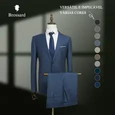 Terno Masculino Completo Luxo - Cintura Ajustável, Alta Qualidade Para Trabalho Casamento e Presente