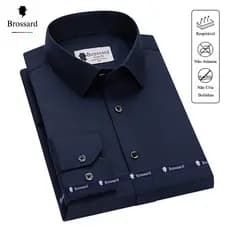Camisa Social Masculina Manga Longa Não amassa Algodão Slim Fit BROSSARD Blusa Trabalho e Dia a Dia