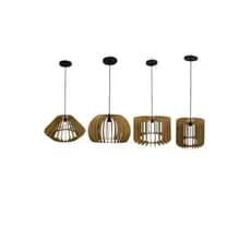 Pendente de Teto Lustre Grande de Sala em Madeira Mdf Decoração