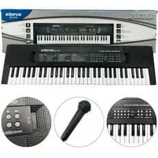 Teclado Eletrônico Musical Infantil 61 Teclas Com Microfone Interativo Para Presente