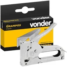 Kit Grampeador Manual + 1000 Grampos Para Madeira, Forro, PVC - Vonder