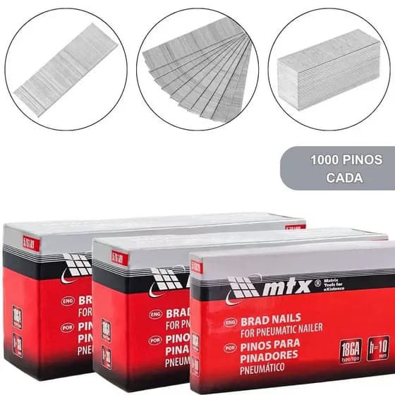 Kit 5000 Pinos 50, 40, 30, 20 e 10MM (1000uni. de cada) Para Pinadores Pneumático - MTX