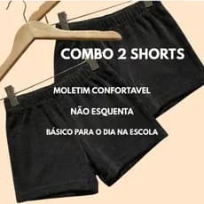 KIT 2 Shorts Menino Infantil Escolar Volta As Aulas 100% Algodão Premium Creche Pré Moletinho