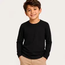 Camiseta Manga Comprida Longa Infantil 100% Algodão Menino e Menina Criança Segunda Pele Quentinha
