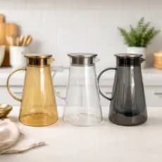 Jarra de Vidro Borossilicato 1,8L Com Tampa Inox
