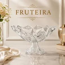 Fruteira De Mesa Transparente Com Pé 25cm Diamante