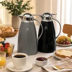 Garrafa Térmica  Cromada 1 Litro Com Tampa Alavanca Para Café Chá