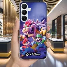 Capa Capinha GALAXY A24 A23 A22 A21S A21 A20S A20 A17 A16 A15 A14 Anti-impacto Personalizada gamer MARIO nome (3571)