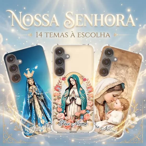 Capa Capinha GALAXY A06 A05 A04 A03 A02 A01 A30S A21S A20S A10S Anti-impacto Personalizada tema fé NOSSA SENHORA