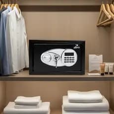 Cofre Eletrônico Digital Aço Senha E Chave Segurança 20x30cm Residencial Com Display Alira