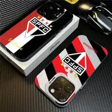Capinha capa de Com nome personalizado Crachá São Paulo Futebol SPFC Para iPhone 15 14 13 12 11 XS 15 Plus 16 PRO capa