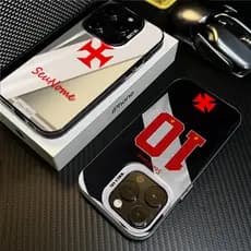 Capinha capa de Com nome personalizado Futebol Vasco da Gama Para iPhone 15 14 13 12 11 X XS XR 7 8 Plus 16 PRO capa S26