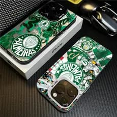 Capinha capa de Com nome personalizado Palmeiras Futebol  Para iPhone 15 14 13 12 11 X XS XR 7+ 8 Plus 16 PRO capa S27